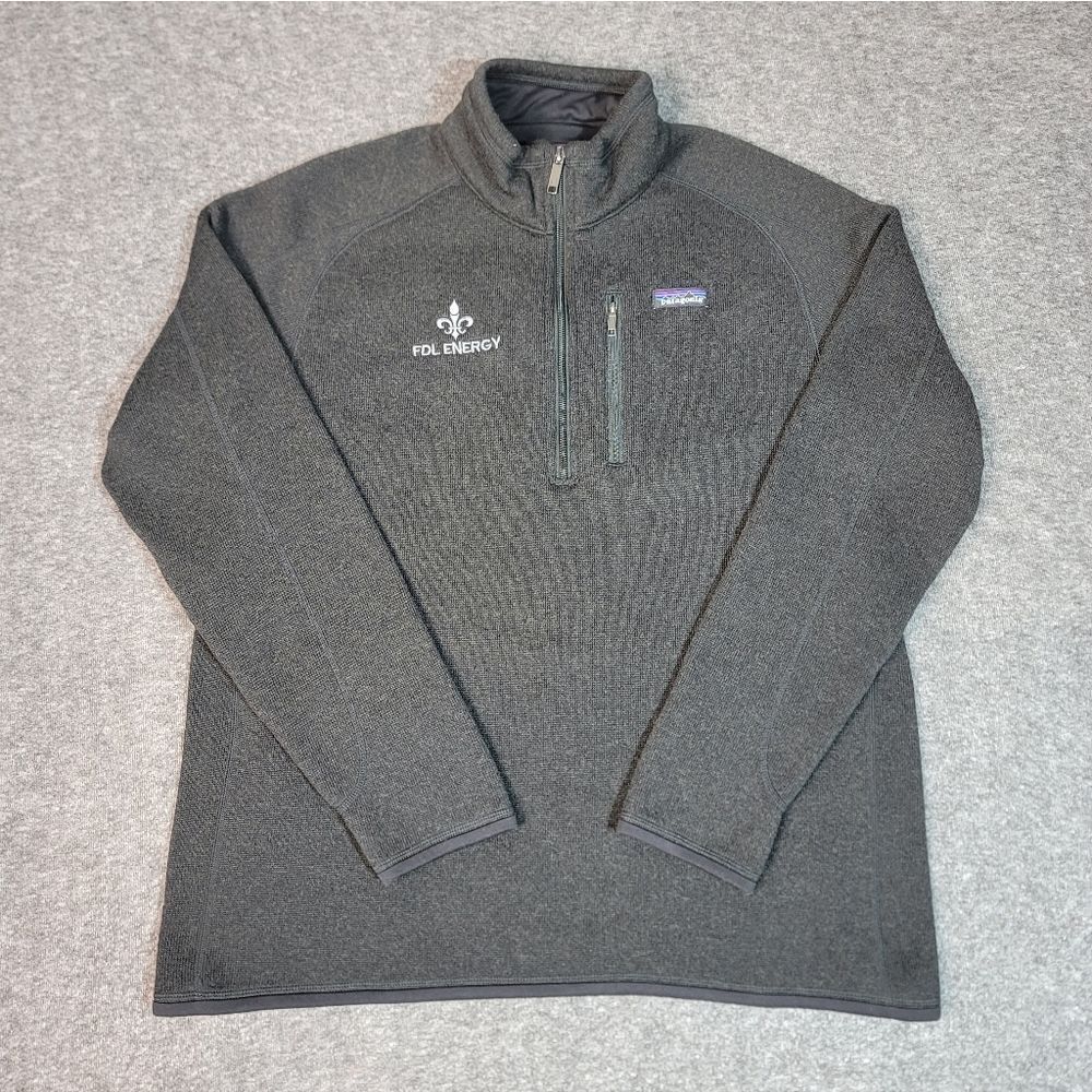 Patagonia Men’s Better Sweater ¼ Zip Fleece Pullover XL Black Gray FDL Energy